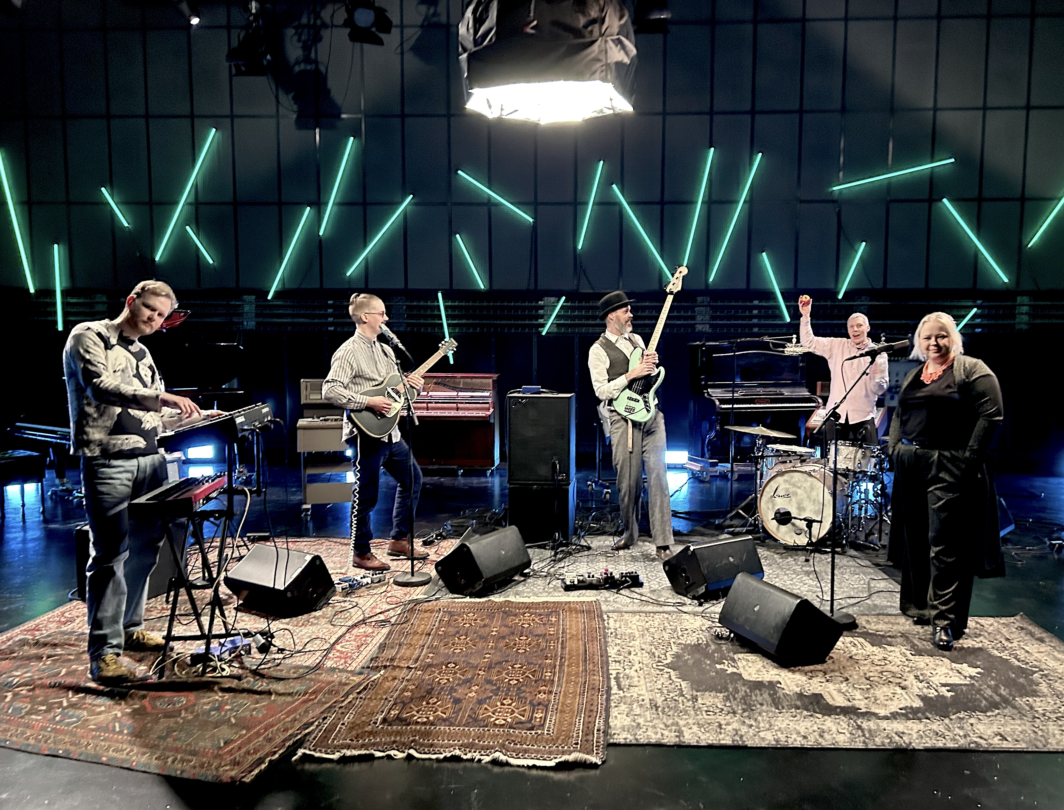 Gosi band poses for a picture at RÚV